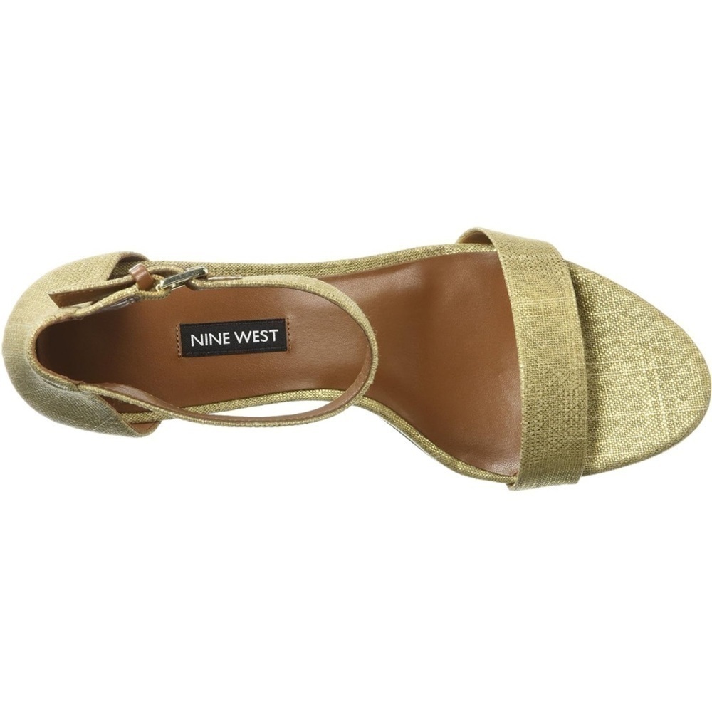 Nine West Gold Pruce Linen heels - Picture 3 of 10